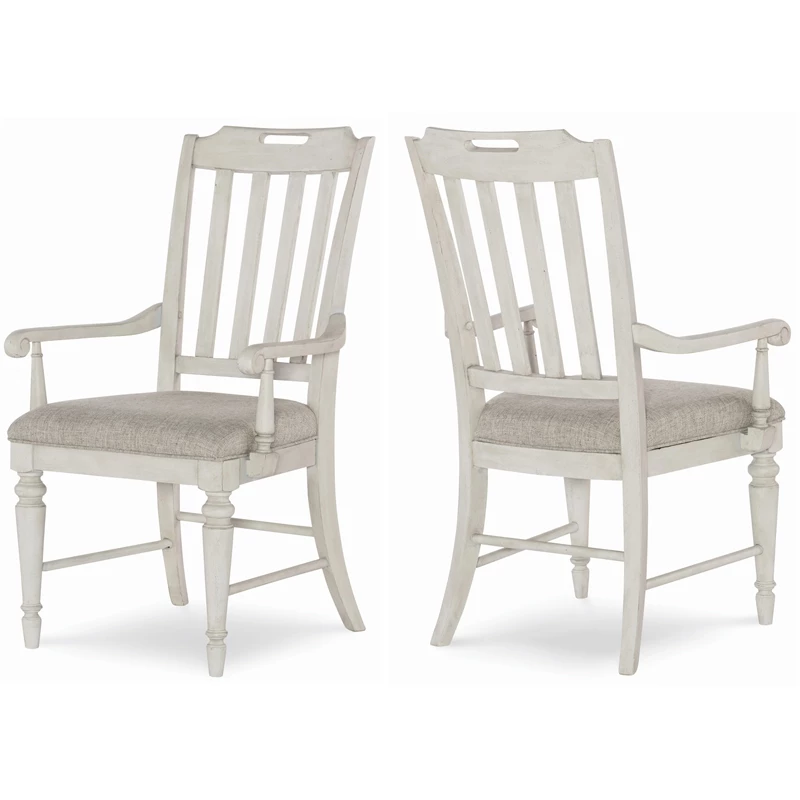 Hot Sale ❤️ Legacy Classic Furniture Legacy Classic Brookhaven Slat Back Arm Chair (set Of 2)Vintage Linen Color Wood 🥰 6 Hot Sale ❤️ Legacy Classic Furniture Legacy Classic Brookhaven Slat Back Arm Chair (set Of 2)Vintage Linen Color Wood 🥰 - Image 4