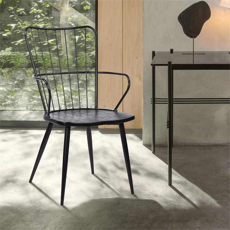 Cheapest ๐ Armen Living Parisa High Back Black Steel Framed Dining Accent Chair ๐งจ 10 Cheapest ๐ Armen Living Parisa High Back Black Steel Framed Dining Accent Chair ๐งจ - Image 8