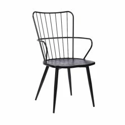 Cheapest 😉 Armen Living Parisa High Back Black Steel Framed Dining Accent Chair 🧨