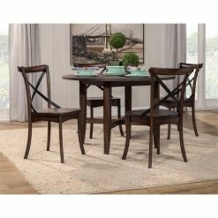 Coupon ✔️ Alpine Furniture Arendal Set Of 2 Side Chairs In Burnished Dark Oak (Brown) 🤩 -Cheap Office Chairs Store 1990163 1 L