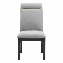 New 🌟 Steve Silver Company Steve Silver Yves Gray Fabric And Rubbed Charcoal Dining Side Chair ✨ -Cheap Office Chairs Store 1991681 2 L