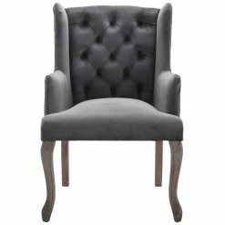 Best Sale 🛒 Modway Realm French Vintage Velvet Dining Armchair In Gray 🛒 -Cheap Office Chairs Store 1995042 13 L