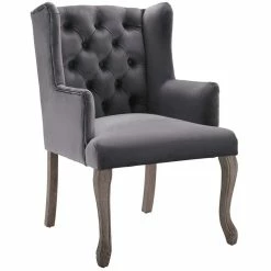 Best Sale 🛒 Modway Realm French Vintage Velvet Dining Armchair In Gray 🛒