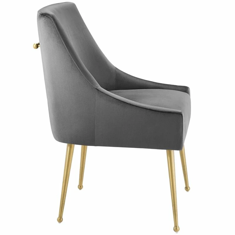 New 🎁 Modway Discern Upholstered Velvet Dining Chair In Gray 👏 5 New 🎁 Modway Discern Upholstered Velvet Dining Chair In Gray 👏 - Image 3
