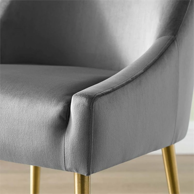 New 🎁 Modway Discern Upholstered Velvet Dining Chair In Gray 👏 8 New 🎁 Modway Discern Upholstered Velvet Dining Chair In Gray 👏 - Image 6