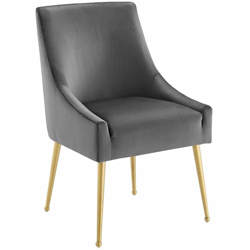 New 🎁 Modway Discern Upholstered Velvet Dining Chair In Gray 👏 3 New 🎁 Modway Discern Upholstered Velvet Dining Chair In Gray 👏