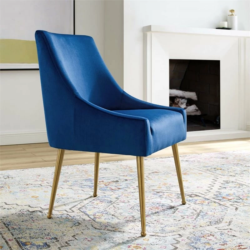 Discount 🥰 Modway Discern Upholstered Velvet Dining Chair In Navy 🛒 4 Discount 🥰 Modway Discern Upholstered Velvet Dining Chair In Navy 🛒 - Image 2