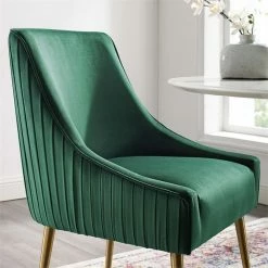 Buy ✨ Modway Discern Pleated Back Upholstered Velvet Dining Chair In Green 🎁 -Cheap Office Chairs Store 1995416 14 L