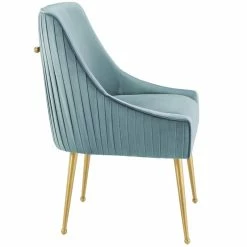 Coupon 🎁 Modway Discern Pleated Back Upholstered Velvet Dining Chair In Light Blue 🥰 -Cheap Office Chairs Store 1995418 11 L