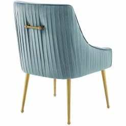 Coupon 🎁 Modway Discern Pleated Back Upholstered Velvet Dining Chair In Light Blue 🥰 -Cheap Office Chairs Store 1995418 12 L