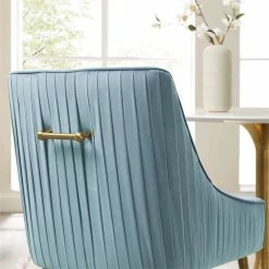 Coupon 🎁 Modway Discern Pleated Back Upholstered Velvet Dining Chair In Light Blue 🥰 -Cheap Office Chairs Store 1995418 14 L