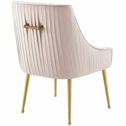 New 🎉 Modway Discern Pleated Back Upholstered Velvet Dining Chair In Pink 🎉 -Cheap Office Chairs Store 1995428 12 L