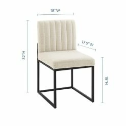 Buy 😉 Modway Carriage Upholstered Tufted Sled Dining Chair In Black And Beige ❤️ -Cheap Office Chairs Store 1996043 11 L