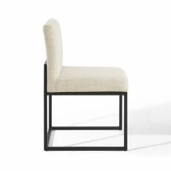 Buy 😉 Modway Carriage Upholstered Tufted Sled Dining Chair In Black And Beige ❤️ -Cheap Office Chairs Store 1996043 12 L
