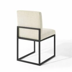 Buy 😉 Modway Carriage Upholstered Tufted Sled Dining Chair In Black And Beige ❤️ -Cheap Office Chairs Store 1996043 13 L