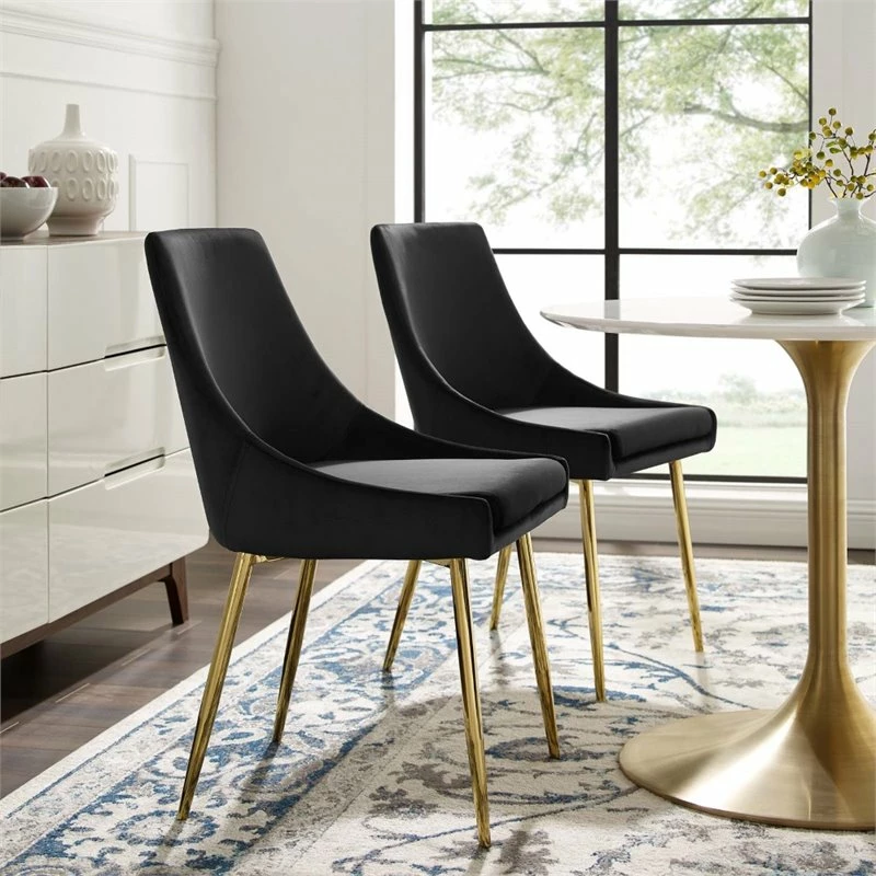 Best deal 🎁 Modway Viscount Velvet Dining Chairs In Gold And Black (Set Of 2) 👏 4 Best deal 🎁 Modway Viscount Velvet Dining Chairs In Gold And Black (Set Of 2) 👏 - Image 2