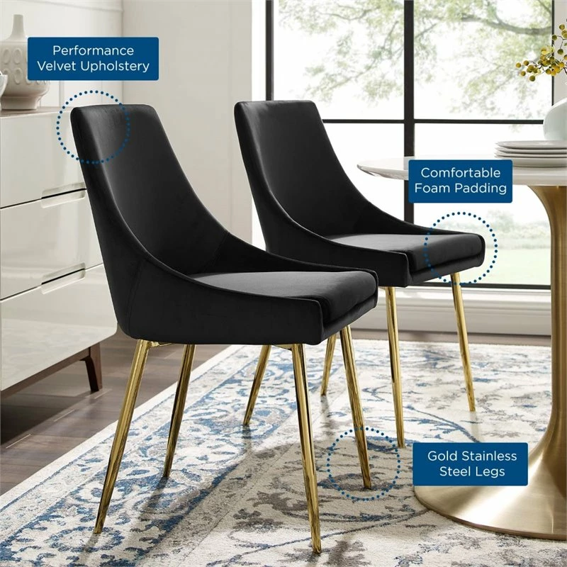 Best deal 🎁 Modway Viscount Velvet Dining Chairs In Gold And Black (Set Of 2) 👏 12 Best deal 🎁 Modway Viscount Velvet Dining Chairs In Gold And Black (Set Of 2) 👏 - Image 10