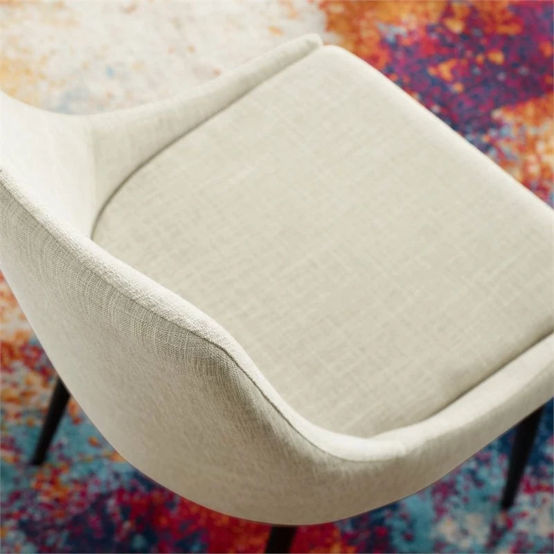 Best Pirce ✨ Modway Viscount Upholstered Dining Chairs In Black And Beige (Set Of 2) 🌟 11 Best Pirce ✨ Modway Viscount Upholstered Dining Chairs In Black And Beige (Set Of 2) 🌟 - Image 9