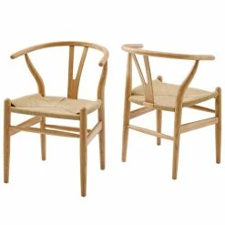 Promo โ Modway Amish Wood Dining Armchair In Natural (Set Of 2) ๐คฉ