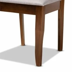 Cheapest 🎉 Baxton Studio Brigitte Gray Upholstered Walnut Wood 4-Piece Dining Chair Set 😍 -Cheap Office Chairs Store 1997605 3 L