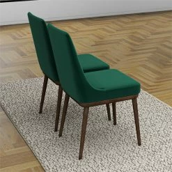 Cheapest 😀 Ashcroft Grayson Mid-Century Modern Velvet Dining Chair In Green (Set Of 2) 🔔 -Cheap Office Chairs Store 1998055 16 L