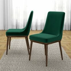 Cheapest 😀 Ashcroft Grayson Mid-Century Modern Velvet Dining Chair In Green (Set Of 2) 🔔 -Cheap Office Chairs Store 1998055 19 L