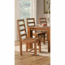 Top 10 😍 Alpine Furniture Shasta Set Of 2 Wooden Side Chairs In Salvaged Natural (Brown) ✨ -Cheap Office Chairs Store 2002428 3 L