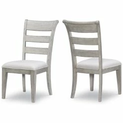 Promo ❤️ Legacy Classic Furniture Belhaven Ladder Back Side Chair (set Of 2) In Weathered Plank Finish Wood ❤️