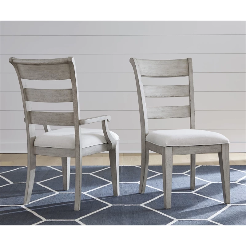 Promo ❤️ Legacy Classic Furniture Belhaven Ladder Back Side Chair (set Of 2) In Weathered Plank Finish Wood ❤️ 7 Promo ❤️ Legacy Classic Furniture Belhaven Ladder Back Side Chair (set Of 2) In Weathered Plank Finish Wood ❤️ - Image 5