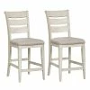 Best Pirce 🔥 Liberty Furniture Farmhouse Reimagined White Ladder Back Uph Counter Chair (RTA)-Set Of 2 😉
