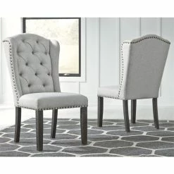 Deals 😉 Ashley Furniture Signature Design By Ashley Jeanette Upholstered Dining Chair In Linen ✔️ -Cheap Office Chairs Store 2008416 1 L