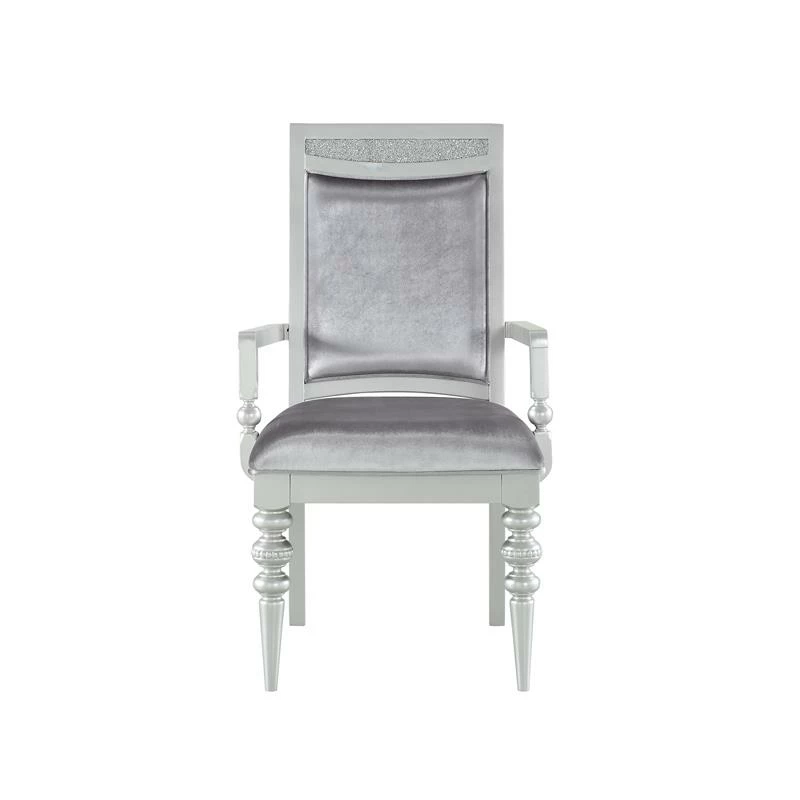 Coupon 🎉 Bowery Hill Dining Arm Chair With Rhinestone Inlay In Platinum (Set Of 2) 🎁 4 Coupon 🎉 Bowery Hill Dining Arm Chair With Rhinestone Inlay In Platinum (Set Of 2) 🎁 - Image 2
