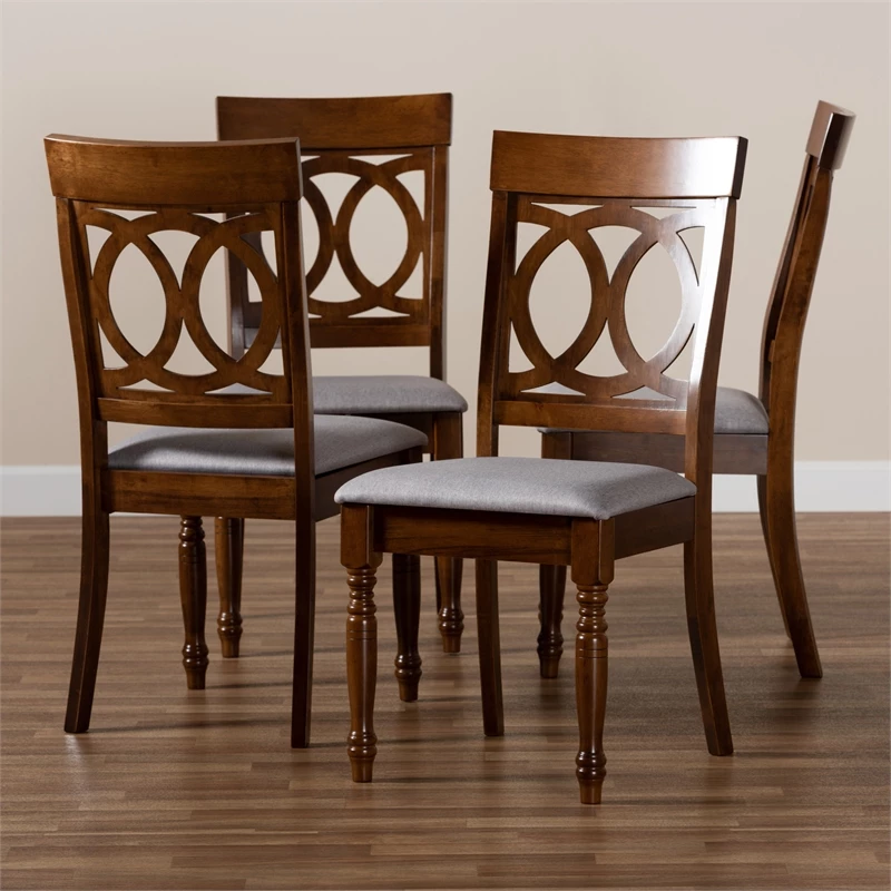 Buy ๐ Baxton Studio LucieGrey And Brown Finished Wood 4-Piece Dining Chair Set ๐งจ 5 Buy ๐ Baxton Studio LucieGrey And Brown Finished Wood 4-Piece Dining Chair Set ๐งจ - Image 3