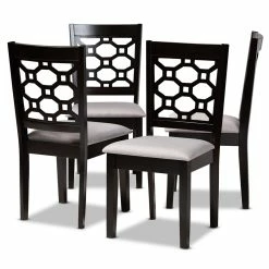 Flash Sale 🌟 Baxton Studio Peter Grey And Brown Finished Wood 4-Piece Dining Chair Set ⌛