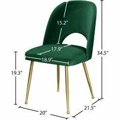 Promo 😀 Meridian Furniture Logan Green Velvet Dining Chair (Set Of 2) 💯 15 Promo 😀 Meridian Furniture Logan Green Velvet Dining Chair (Set Of 2) 💯 -Cheap Office Chairs Store 2017590 6 L