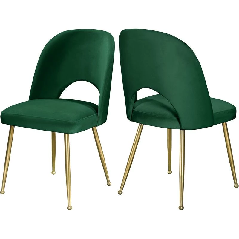 Promo 😀 Meridian Furniture Logan Green Velvet Dining Chair (Set Of 2) 💯 3 Promo 😀 Meridian Furniture Logan Green Velvet Dining Chair (Set Of 2) 💯