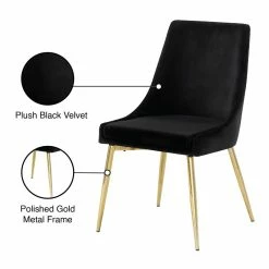 Promo 🤩 Meridian Furniture Karina Black Velvet Dining Chair (Set Of 2) 🎉 -Cheap Office Chairs Store 2017735 3 L