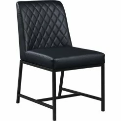 Deals 🎉 Meridian Furniture Bryce Quilted Black Faux Leather Dining Chair (Set Of 2) 🛒 -Cheap Office Chairs Store 2017768 2 L