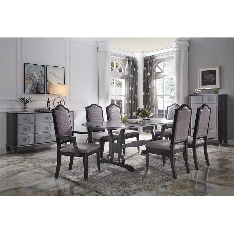 Best Pirce 🥰 ACME Furniture ACME House Beatrice Fabric Arm Chair In Two Tone Gray And Charcoal (Set Of 2) 🤩 4 Best Pirce 🥰 ACME Furniture ACME House Beatrice Fabric Arm Chair In Two Tone Gray And Charcoal (Set Of 2) 🤩 - Image 2
