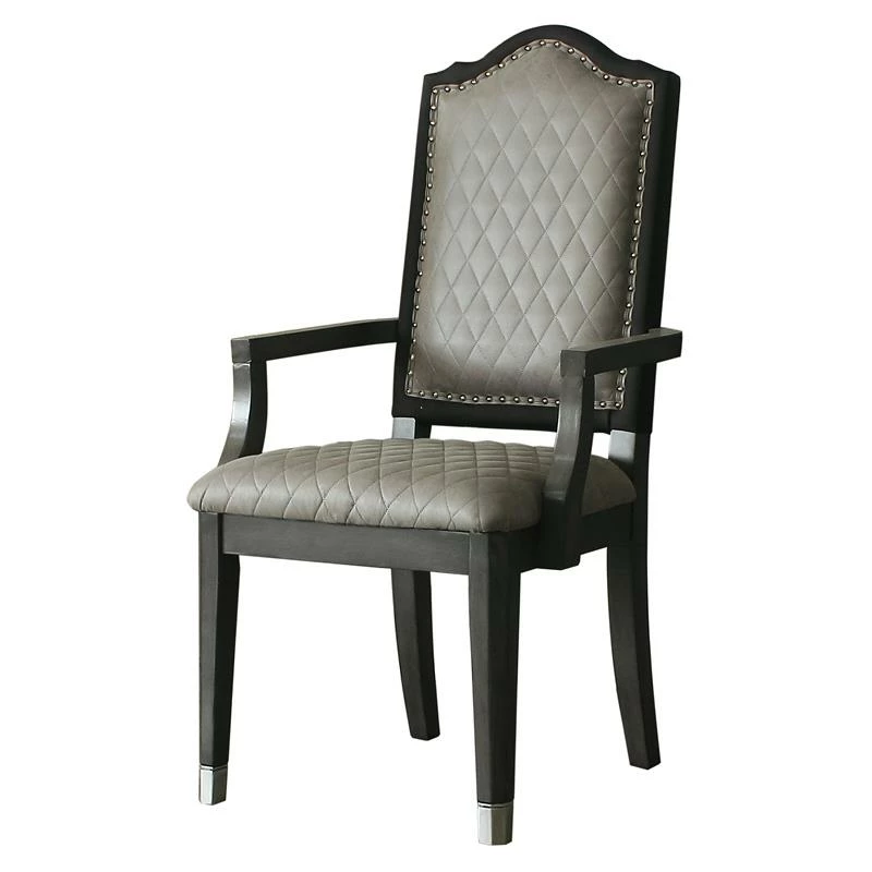 Best Pirce 🥰 ACME Furniture ACME House Beatrice Fabric Arm Chair In Two Tone Gray And Charcoal (Set Of 2) 🤩 3 Best Pirce 🥰 ACME Furniture ACME House Beatrice Fabric Arm Chair In Two Tone Gray And Charcoal (Set Of 2) 🤩