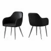 Coupon 😀 Monarch Faux Leather Upholstered Dining Chair In Black (Set Of 2) ⌛ -Cheap Office Chairs Store 2019653 L