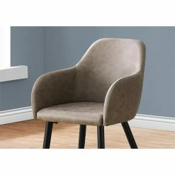 Buy 🧨 Monarch Fabric Upholstered Dining Chair In Taupe (Set Of 2) ✨ -Cheap Office Chairs Store 2019656 2 L