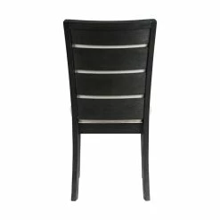 Budget 🤩 Picket House Furnishings Jasper Dining Slat Back Side Chair Set In Black ⭐ -Cheap Office Chairs Store 2019681 3 L