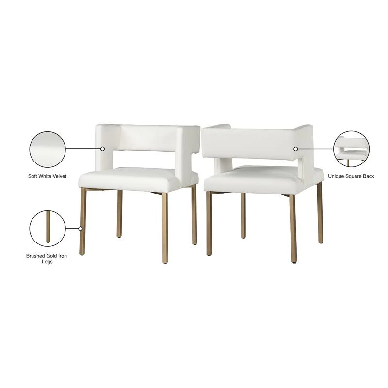 Brand new ๐ Meridian Furniture Caleb White Faux Leather Dining Chair (Set Of 2) ๐ 6 Brand new ๐ Meridian Furniture Caleb White Faux Leather Dining Chair (Set Of 2) ๐ - Image 4