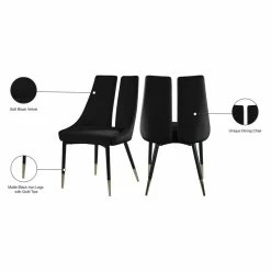 Cheap 🎉 Meridian Furniture Sleek Black Velvet Dining Chair (Set Of 2) ⌛ 12 Cheap 🎉 Meridian Furniture Sleek Black Velvet Dining Chair (Set Of 2) ⌛ -Cheap Office Chairs Store 2020447 3 L