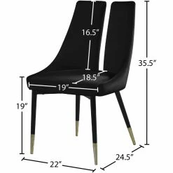 Cheap 🎉 Meridian Furniture Sleek Black Velvet Dining Chair (Set Of 2) ⌛ 13 Cheap 🎉 Meridian Furniture Sleek Black Velvet Dining Chair (Set Of 2) ⌛ -Cheap Office Chairs Store 2020447 4 L