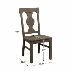 Budget ❤️ Lexicon Toulon Wood Dining Side Chair In Wire Brushed Dark Pewter (Set Of 2) 👍 -Cheap Office Chairs Store 2025391 4 L