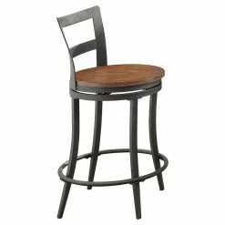 Discount 😀 Lexicon Selbyville Metal Swivel Counter Height Chairs In Cherry (Set Of 2) 😉 -Cheap Office Chairs Store 2025392 L
