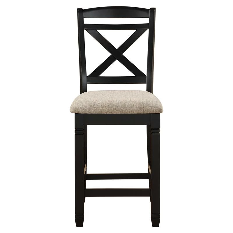 New โค๏ธ Lexicon Baywater Wood Counter Height Dining Chairs In Black And Beige (Set Of 2) ๐ 6 New โค๏ธ Lexicon Baywater Wood Counter Height Dining Chairs In Black And Beige (Set Of 2) ๐ - Image 4