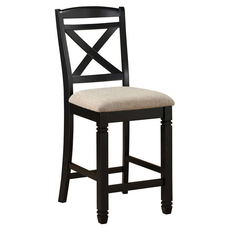 New โค๏ธ Lexicon Baywater Wood Counter Height Dining Chairs In Black And Beige (Set Of 2) ๐ 3 New โค๏ธ Lexicon Baywater Wood Counter Height Dining Chairs In Black And Beige (Set Of 2) ๐